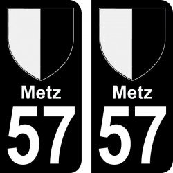 Blason Metz - Stickers plaque immatriculation 57
