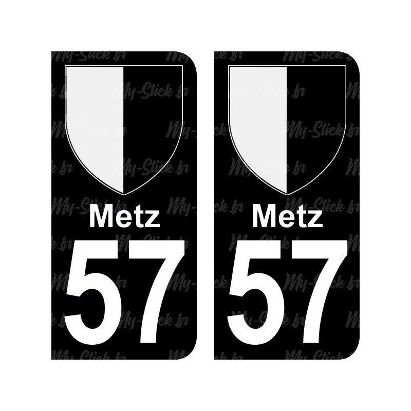 Blason Metz - Stickers plaque immatriculation 57