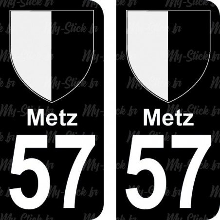 Blason Metz - Stickers plaque immatriculation 57