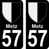 Blason Metz - Stickers plaque immatriculation 57