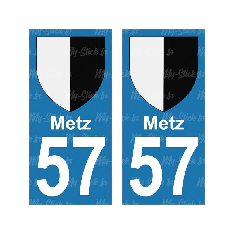 Blason Metz - Stickers plaque immatriculation 57