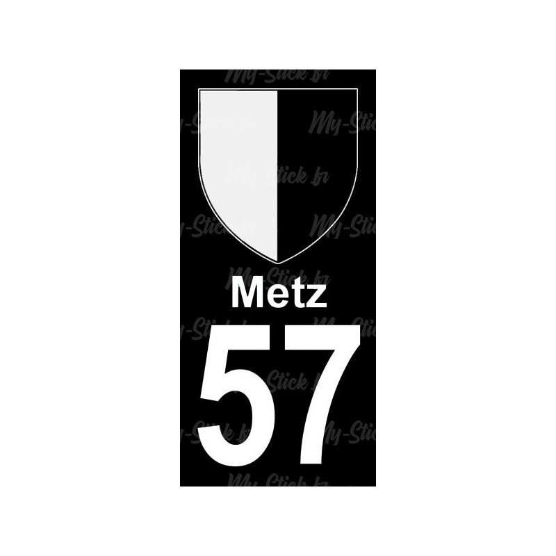 Blason Metz - Stickers plaque immatriculation 57