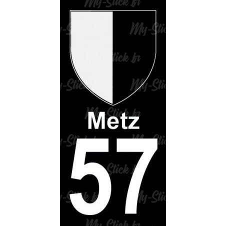 Blason Metz - Stickers plaque immatriculation 57