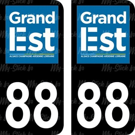 Stickers plaque immatriculation 88