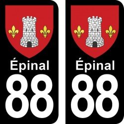 Blason Épinal - Stickers plaque immatriculation 88