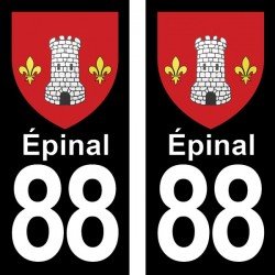 Blason Épinal - Stickers plaque immatriculation 88