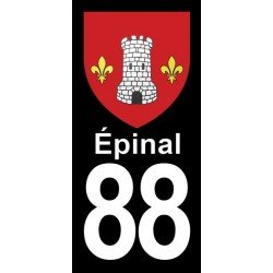 Blason Épinal - Stickers plaque immatriculation 88