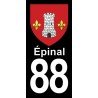 Blason Épinal - Stickers plaque immatriculation 88