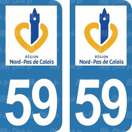 Stickers plaque immatriculation 59 Nord