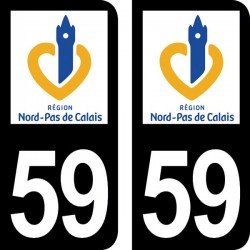 Stickers plaque immatriculation 59 Nord