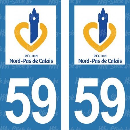 Stickers plaque immatriculation 59 Nord