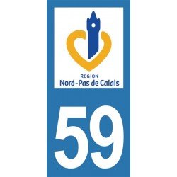 Stickers plaque immatriculation 59 Nord