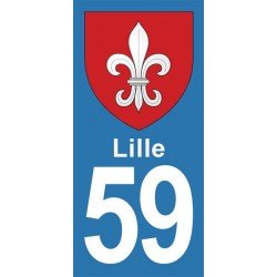 Blason Lille - Stickers plaque immatriculation 59