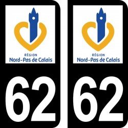 Stickers plaque immatriculation 62 Pas-de-Calais