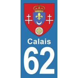 Blason Calais - Stickers plaque immatriculation 62