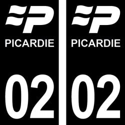 Stickers plaque immatriculation 02 Picardie