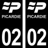 Stickers plaque immatriculation 02 Picardie