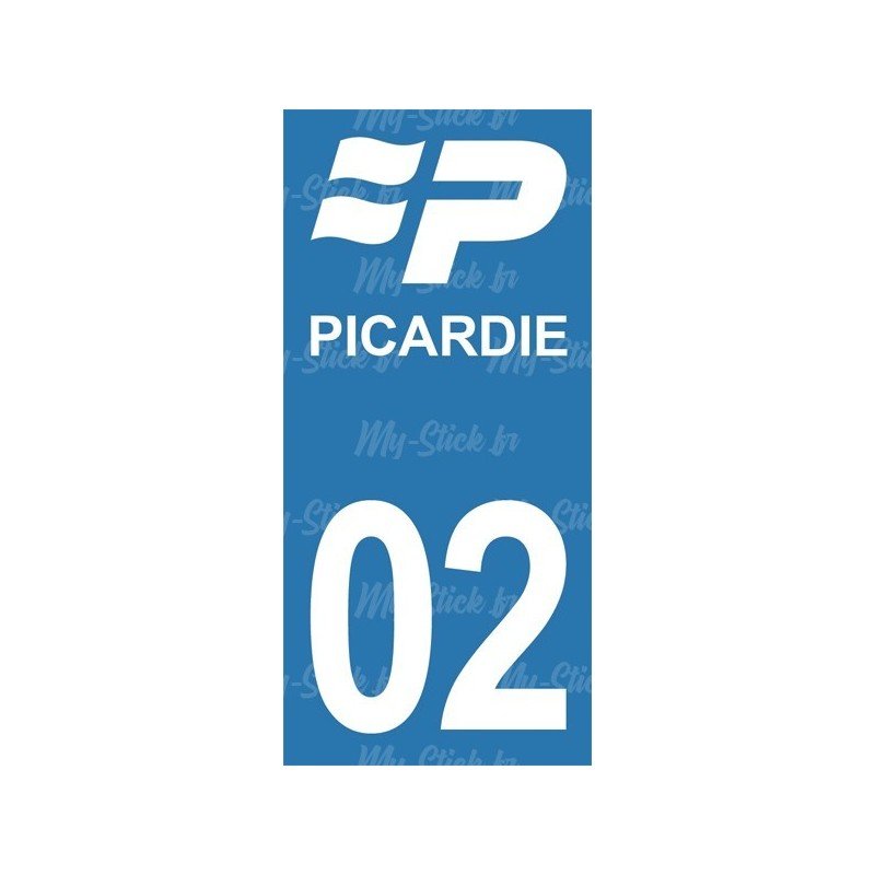 Stickers plaque immatriculation 02 Picardie