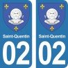 Blason Saint-Quentin - Stickers plaque immatriculation 02