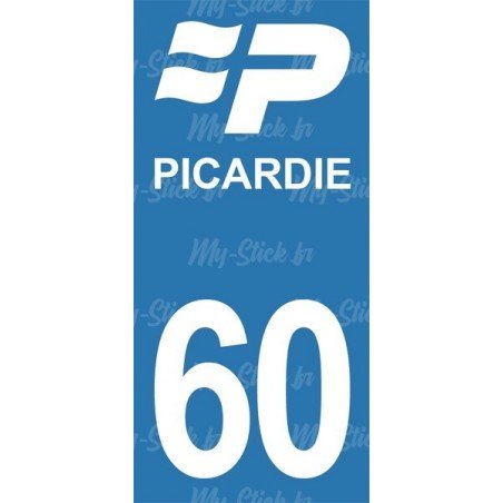 Stickers plaque immatriculation 60 Picardie