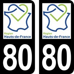 Stickers plaque immatriculation 80