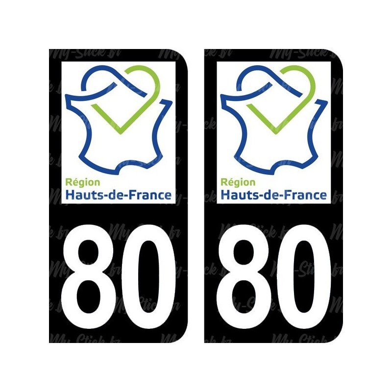Stickers plaque immatriculation 80