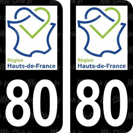 Stickers plaque immatriculation 80