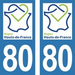 Stickers plaque immatriculation 80