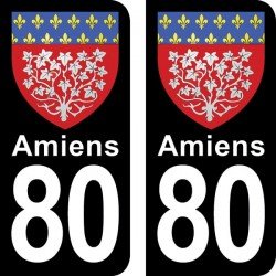 Blason Amiens - Stickers plaque immatriculation 80