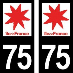 Stickers plaque immatriculation 75