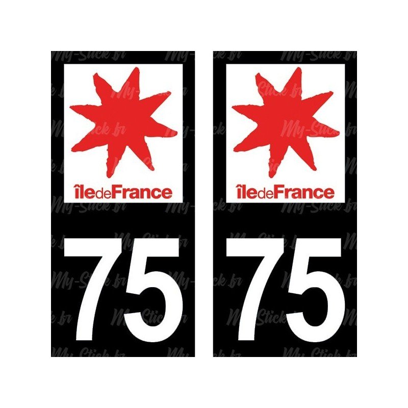 Stickers plaque immatriculation 75
