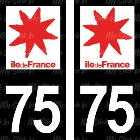 Stickers plaque immatriculation 75
