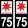 Stickers plaque immatriculation 75