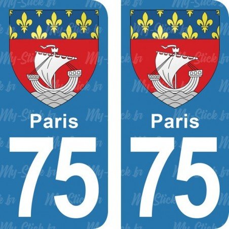 Blason Paris - Stickers plaque immatriculation 75