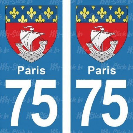 Blason Paris - Stickers plaque immatriculation 75