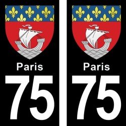 Blason Paris - Stickers plaque immatriculation 75