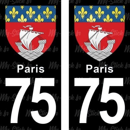 Blason Paris - Stickers plaque immatriculation 75