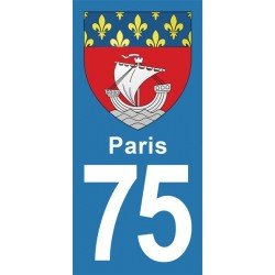 Blason Paris - Stickers plaque immatriculation 75