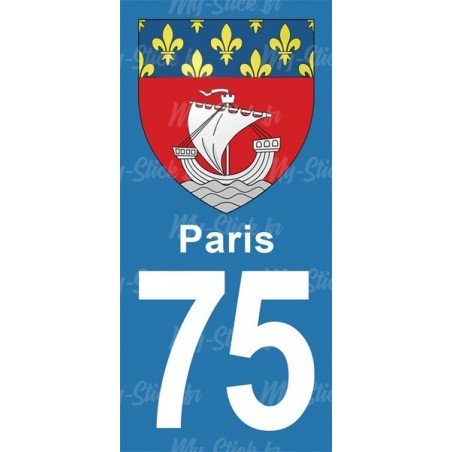 Blason Paris - Stickers plaque immatriculation 75