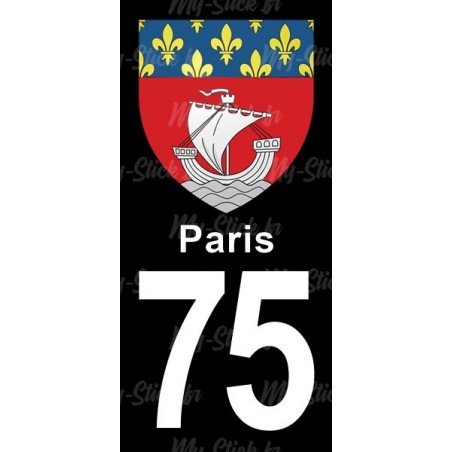 Blason Paris - Stickers plaque immatriculation 75