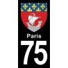 Blason Paris - Stickers plaque immatriculation 75