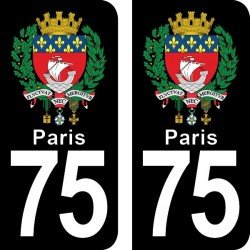 Armoirie de Paris - Stickers plaque immatriculation 75