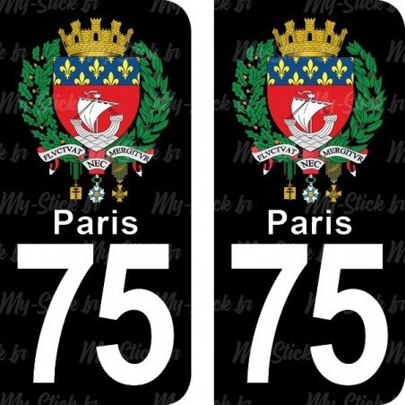 Armoirie de Paris - Stickers plaque immatriculation 75