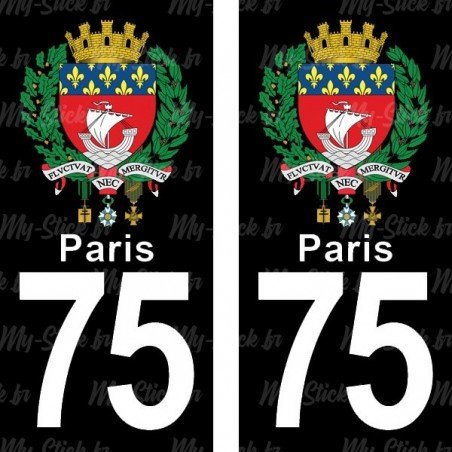 Armoirie de Paris - Stickers plaque immatriculation 75