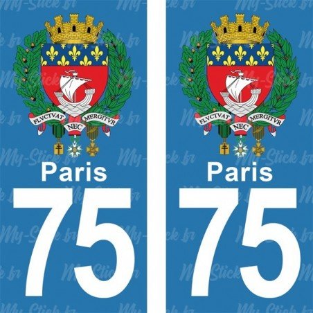 Armoirie de Paris - Stickers plaque immatriculation 75