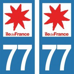 Stickers plaque immatriculation 77