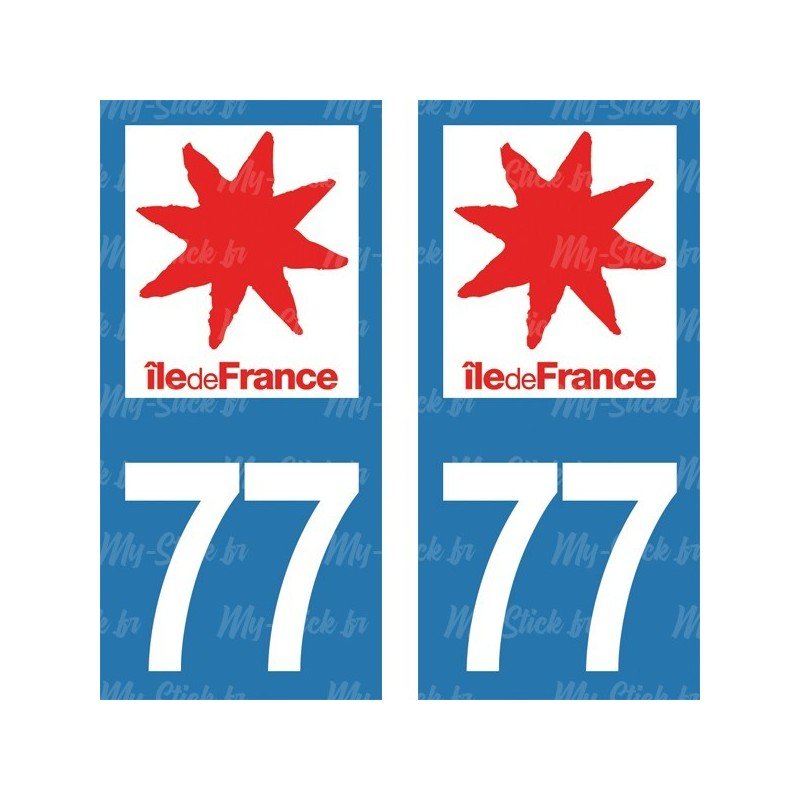 Stickers plaque immatriculation 77