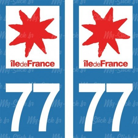 Stickers plaque immatriculation 77