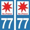 Stickers plaque immatriculation 77