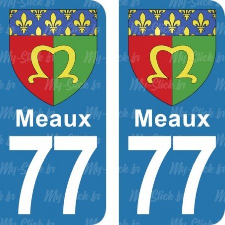 Blason Meaux - Stickers plaque immatriculation 77